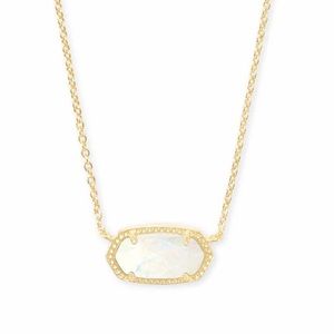 Kendra Scott Elisa Pendant - Gold chain, White Kyocera Opal stone
